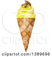 Clipart Of A Waffle Ice Cream Cone Royalty Free Vector Illustration by Vector Tradition SM