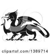 Poster, Art Print Of Black Silhouetted Dragon