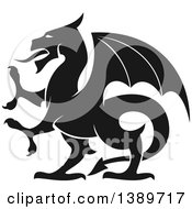 Poster, Art Print Of Black Silhouetted Dragon