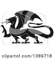 Poster, Art Print Of Black Silhouetted Dragon