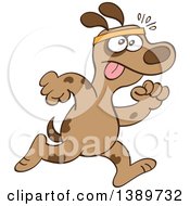Poster, Art Print Of Cartoon Brown Dog Running Upright