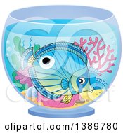 Clipart Of A Marine Fish In A Bowl Royalty Free Vector Illustration