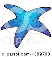 Clipart Of A Blue Starfish Royalty Free Vector Illustration