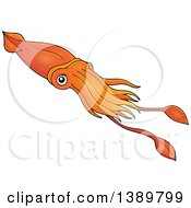 Cartoon Orange Squid