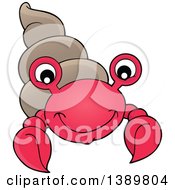 Poster, Art Print Of Cartoon Happy Hermit Crab