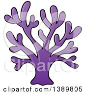 Clipart Of A Fan Of Purple Coral Royalty Free Vector Illustration