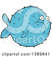 Poster, Art Print Of Blue Puffer Blow Fish