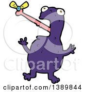 Clipart Of A Cartoon Frog Catching A Bug Royalty Free Vector Illustration
