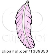 Clipart Of A Cartoon Bird Feather Royalty Free Vector Illustration