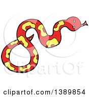 Poster, Art Print Of Cartoon Red Snake