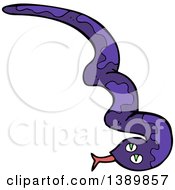 Clipart Of A Cartoon Purple Snake Royalty Free Vector Illustration