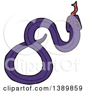 Poster, Art Print Of Cartoon Purple Snake