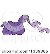 Clipart Of A Cartoon Purple Snake Royalty Free Vector Illustration