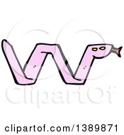 Clipart Of A Cartoon Pink Snake Royalty Free Vector Illustration