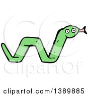 Poster, Art Print Of Cartoon Green Snake