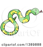 Clipart Of A Cartoon Green Snake Royalty Free Vector Illustration