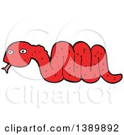 Clipart Of A Cartoon Red Snake Royalty Free Vector Illustration