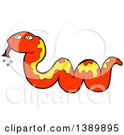 Clipart Of A Cartoon Red Snake Royalty Free Vector Illustration
