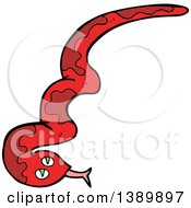 Poster, Art Print Of Cartoon Red Snake