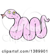 Poster, Art Print Of Cartoon Pink Snake