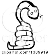 Poster, Art Print Of Cartoon Black And White Lineart Snake
