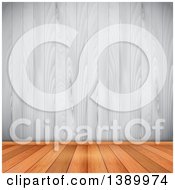 Clipart Of A Background Of Wood Flooring Meeting A White Wood Wall Royalty Free Vector Illustration