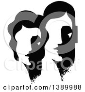 Poster, Art Print Of Vintage Black And White Abstract Couple