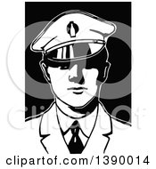 Clipart Of A Vintage Black And White Milk Man Royalty Free Vector Illustration