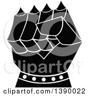 Clipart Of A Vintage Black And White Fisted Hand Royalty Free Vector Illustration