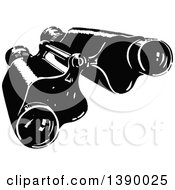 Poster, Art Print Of Vintage Black And White Pair Of Binoculars