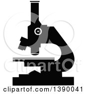 Clipart Of A Vintage Black And White Microscope Royalty Free Vector Illustration