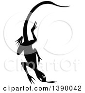 Clipart Of A Vintage Black And White Lizard Royalty Free Vector Illustration