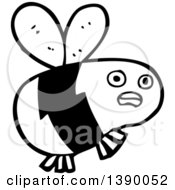 Poster, Art Print Of Cartoon Black And White Lineart Bee