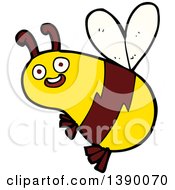 Clipart Of A Cartoon Bee Royalty Free Vector Illustration