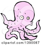 Clipart Of A Pink Octopus Royalty Free Vector Illustration by lineartestpilot