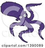 Clipart Of A Purple Octopus Royalty Free Vector Illustration by lineartestpilot