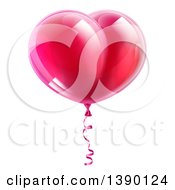 Poster, Art Print Of 3d Shiny Pink Heart Shaped Party Balloon