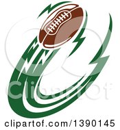 Poster, Art Print Of Football Flying With Green Trails