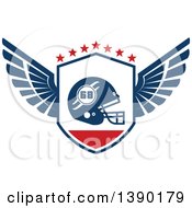 Winged Shield With A Football Helmet And Stars