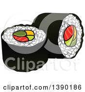 Clipart Of Sushi Rolls Royalty Free Vector Illustration
