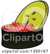 Clipart Of A Sushi Roll Royalty Free Vector Illustration