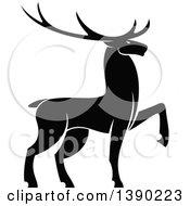 Poster, Art Print Of Black Silhouetted Bull Elk