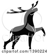 Poster, Art Print Of Black Silhouetted Bull Elk