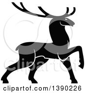 Clipart Of A Black Silhouetted Bull Elk Royalty Free Vector Illustration by Vector Tradition SM