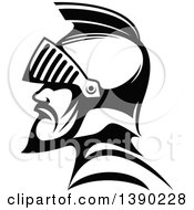 Poster, Art Print Of Black And White Profiled Medieval Knight