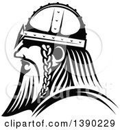 Black And White Profiled Viking Warrior