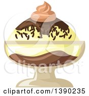 Vanilla And Chocolate Ice Cream Sundae Dessert