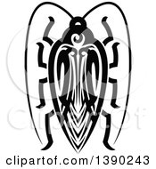 Clipart Of A Black And White Tribal Styled Beetle Royalty Free Vector Illustration by Vector Tradition SM