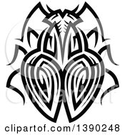 Clipart Of A Black And White Tribal Styled Beetle Royalty Free Vector Illustration by Vector Tradition SM