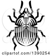 Poster, Art Print Of Black And White Tribal Styled Beetle